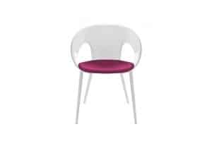 Krizia: sedia in policarbonato su telai fissi impilabile o girevole - Kastel