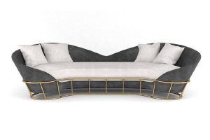 Beam Sofa: sofisticato divano moderno con base in ottone - Bitangra