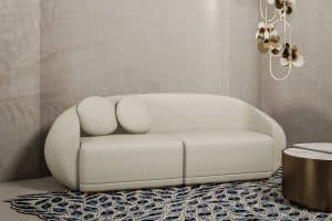 Peggy Sofa: divano curvo in tessuto - Ottiu