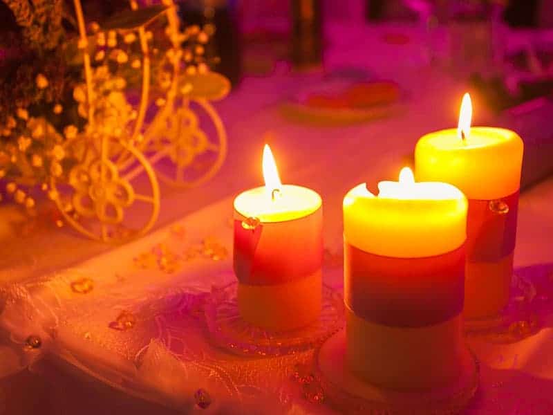 Decorations with colored candles