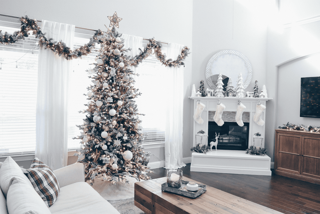 White Christmas tree for home decoration